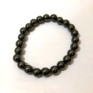 NWOT Hematite Gemstone Stretch Bracelet